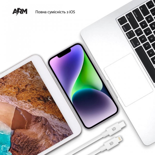 Фото - Кабель Armorstandart AMQGJ2L Lightning to USB-C Cable 1.2m White (ARM64296)