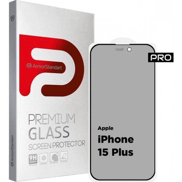 Фото - Захисне скло для смартфону Armorstandart Pro Anti-spy Matte for Apple iPhone 15 Plus Black (ARM73173)