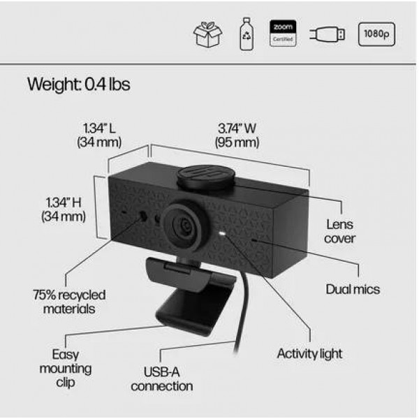 Фото - Веб-камера для компьютера HP 620 FHD (6Y7L2AA)