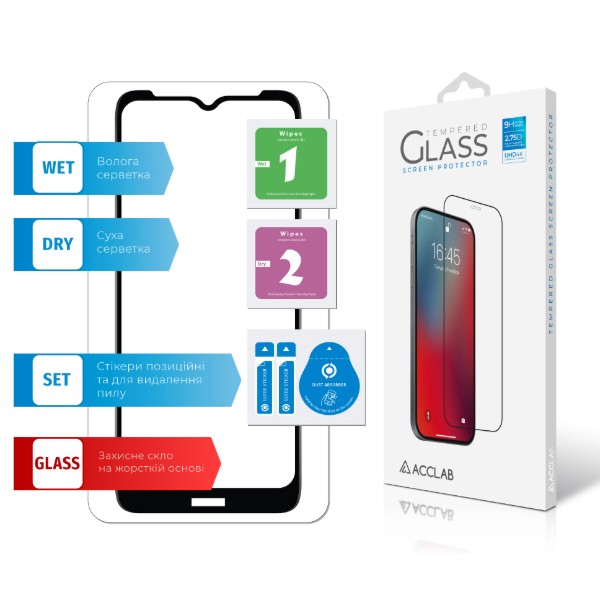 Фото - Захисне скло для смартфону ACCLAB Full Glue for Nokia C21 Black (1283126552564)