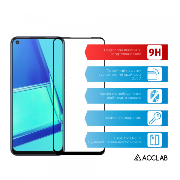 Фото - Захисне скло для смартфону ACCLAB Full Glue for Oppo A52 (1283126508363)