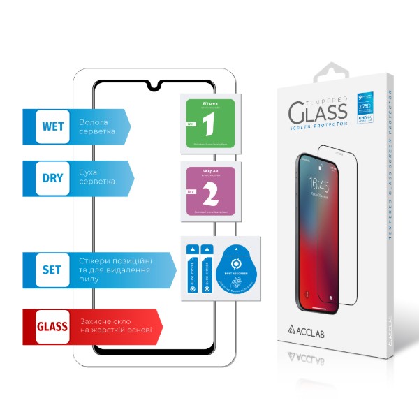 Фото - Захисне скло для смартфону ACCLAB Full Glue for Samsung A41 (1283126508585)
