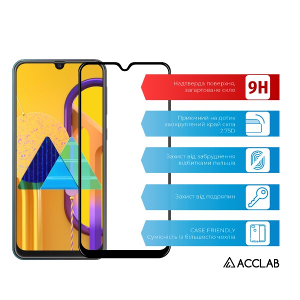 Фото - Защитное стекло для смартфона ACCLAB Full Glue for Samsung M30s (1283126508646)