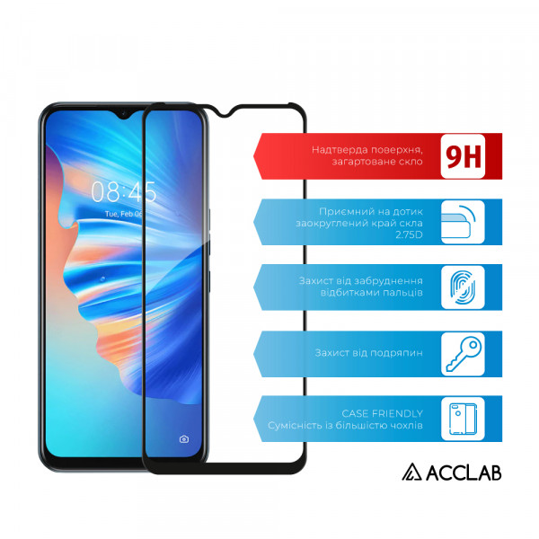 Фото - Захисне скло для смартфону ACCLAB Full Glue for Tecno Spark 8T Black (1283126542244)