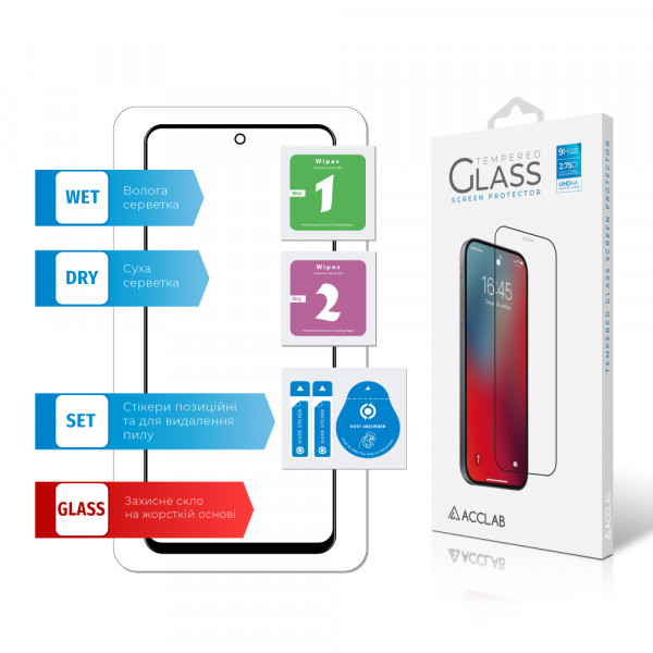 Фото - Защитное стекло для смартфона ACCLAB Full Glue for Xiaomi Redmi Note 9S Black (1283126508806)