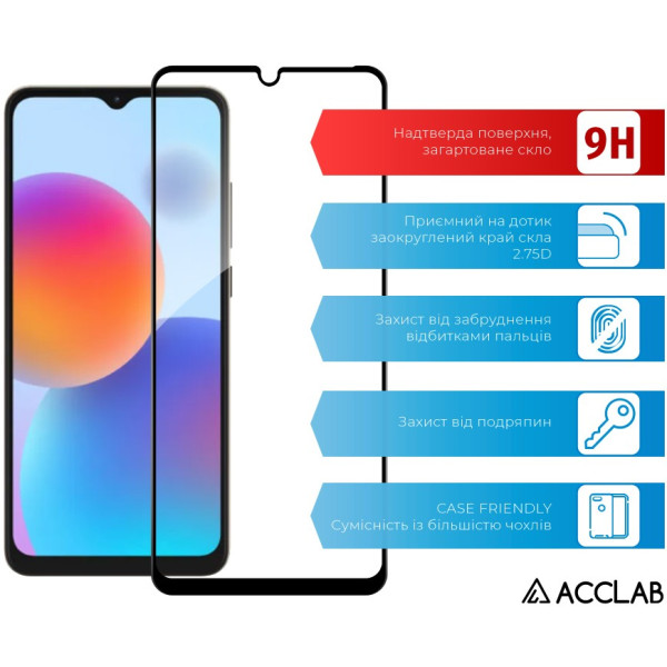Фото - Защитное стекло для смартфона ACCLAB 9H for ZTE Blade A52 / Blade A72 Black (1283126545481)