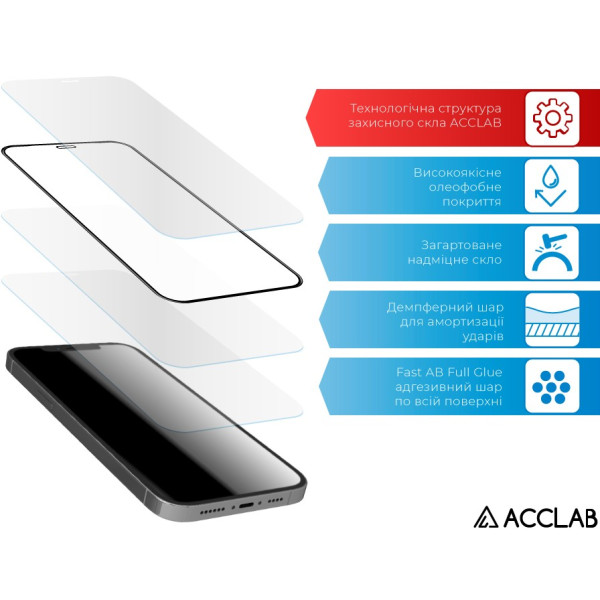 Фото - Защитное стекло для смартфона ACCLAB 9H for ZTE Blade A52 / Blade A72 Black (1283126545481)