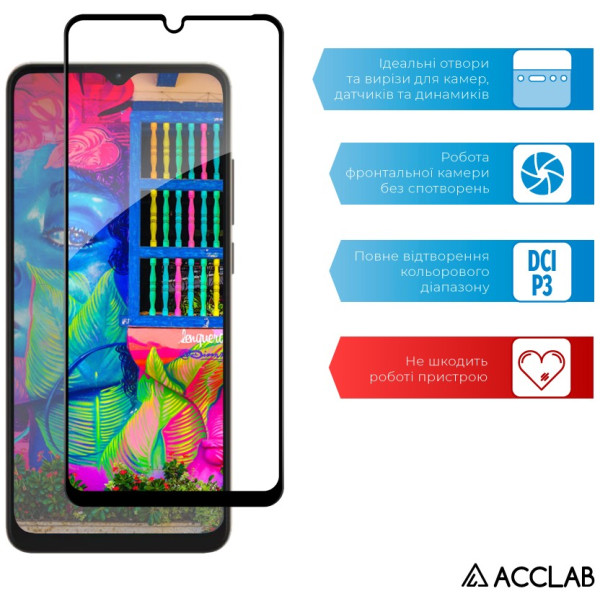 Фото - Защитное стекло для смартфона ACCLAB 9H for ZTE Blade A52 / Blade A72 Black (1283126545481)