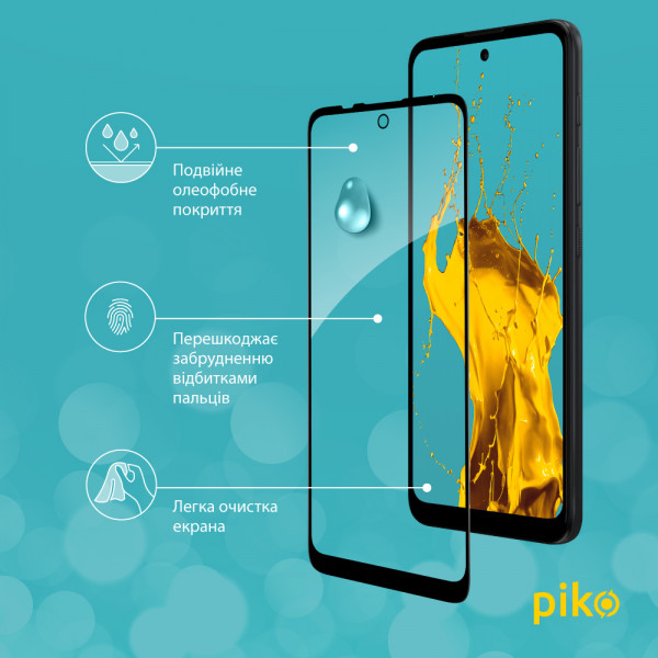 Фото - Захисне скло для смартфону Piko Full Glue for Moto E30/E40 
Black (1283126545825)