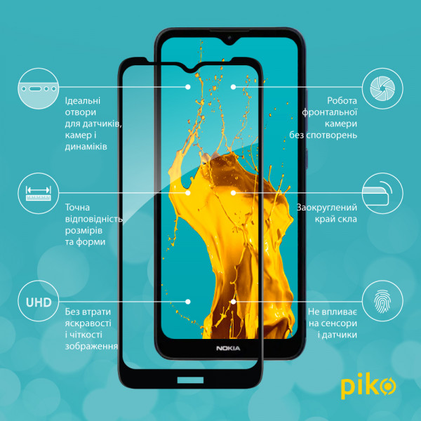 Фото - Захисне скло для смартфону Piko Full Glue for Nokia C21 Black (1283126552601)