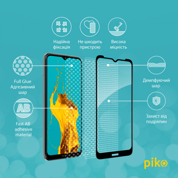 Фото - Захисне скло для смартфону Piko Full Glue for Nokia C21 Black (1283126552601)