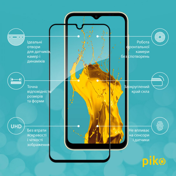 Фото - Захисне скло для смартфону Piko Full Glue for Samsung A14 (1283126559785)