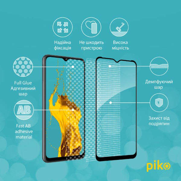 Фото - Захисне скло для смартфону Piko Full Glue for Samsung A32 5G Black (1283126549298)