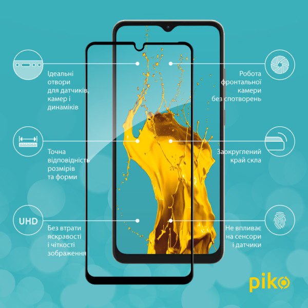 Фото - Защитное стекло для смартфона Piko 9H for ZTE Blade A52 / A72 / A72S  Black (1283126549274)