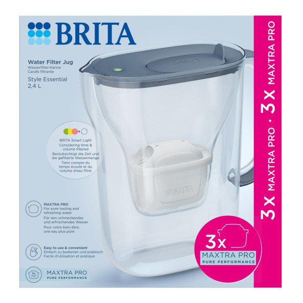 Фото - Фільтр-глечик Brita Style Essential Mxpro сіро-блакитний + 3 картриджа