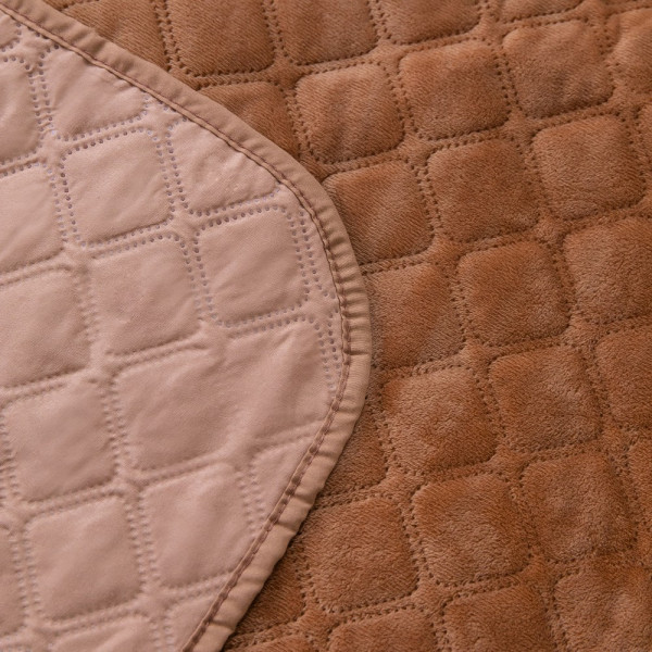 Фото - Покрывало двуспальное ТЕП Velour 180х240 см Кофейный/Ромб круглый (4-00516_22388)