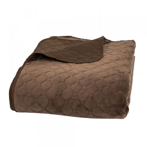 Фото - Покрывало двуспальное ТЕП Velour 220х240 см Коричневый/Ромб круглый (4-00517_22405)