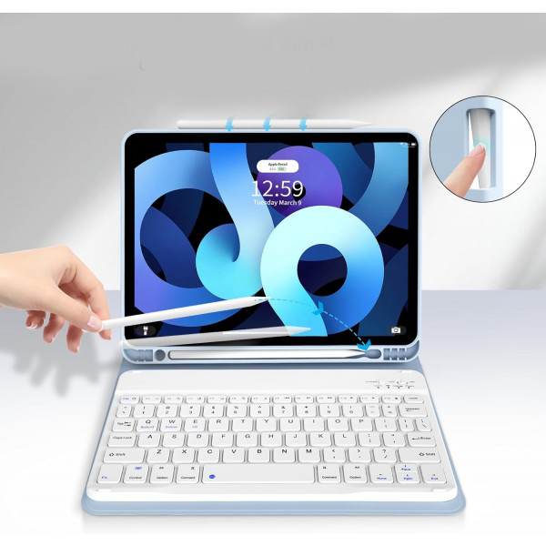 Фото - Чехол-клавиатура для планшета BeCover с беспроводной клавиатурой для Apple iPad Air 11" M2/M3 (2024/2025) Light Blue (711397)