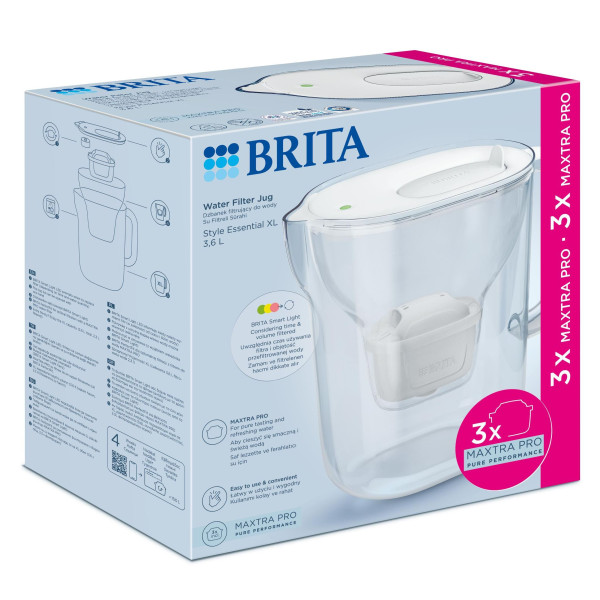 Фото - Фільтр-глечик Brita Style Essential XL Mxpro білий + 3 картриджа