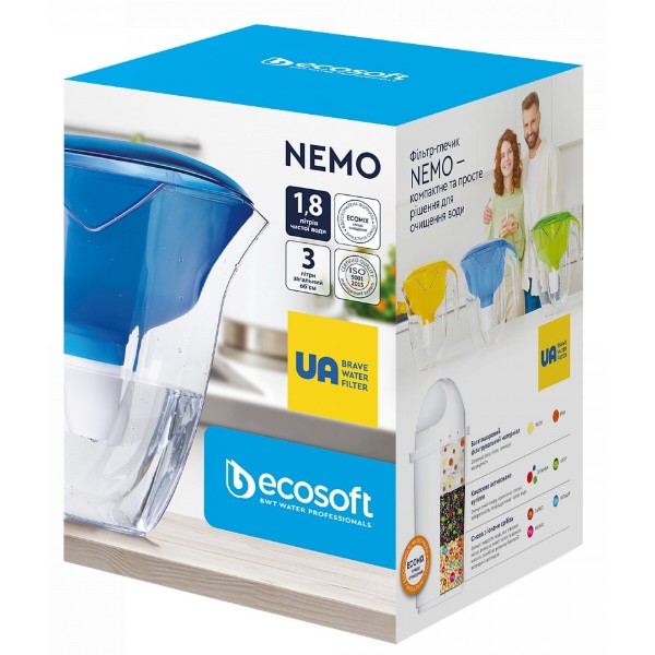 Фото - Фильтр-кувшин Ecosoft Nemo синий, 3 л
