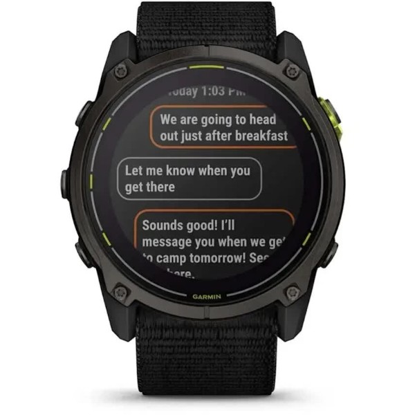 Фото - Смарт-годинник Garmin Enduro 3, Crbn Gry DLC Ti w/Blk Sport Loop Band (010-02751-01)
