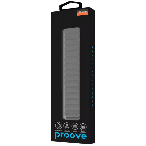 Фото - Ремінець для смарт-годинника Proove Silk Grip Band 20 mm gray/orange (WBSGUW20MM32)