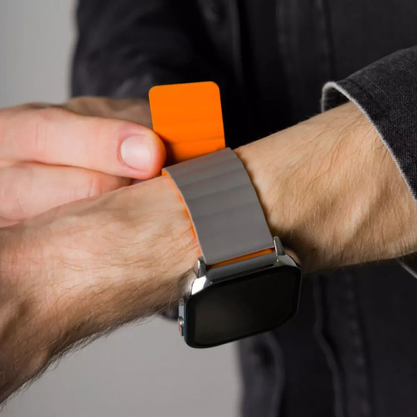 Фото - Ремінець для смарт-годинника Proove Silk Grip Band 20 mm gray/orange (WBSGUW20MM32)