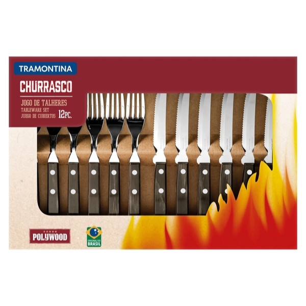 Фото - Набор столовых приборов Tramontina Barbecue Polywood 12 пр. (21199/903)