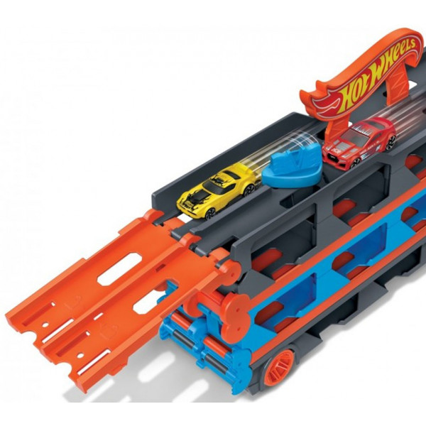 Фото - Далекобійники Hot Wheels Вантажівка-транспортер "Супергонкі" (GVG37)