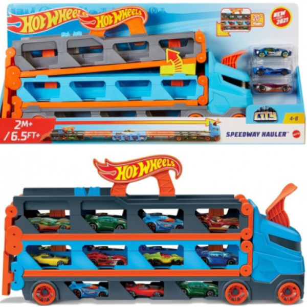 Фото - Далекобійники Hot Wheels Вантажівка-транспортер "Супергонкі" (GVG37)