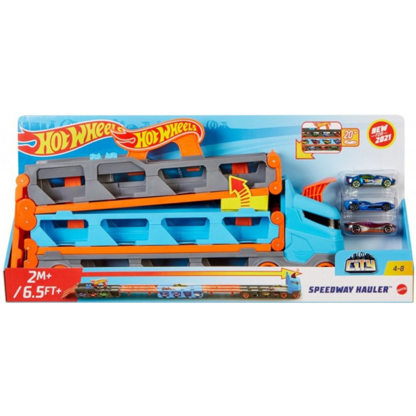 Фото - Далекобійники Hot Wheels Вантажівка-транспортер "Супергонкі" (GVG37)
