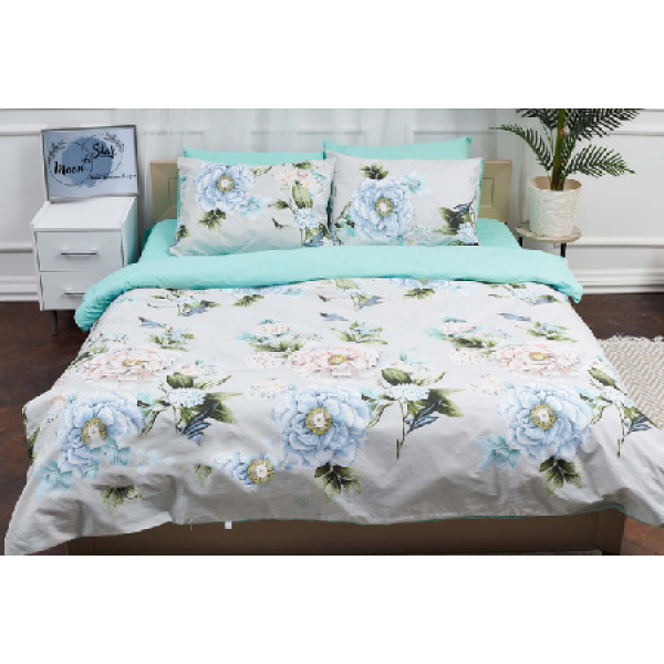 Фото - Комплект постільної білизни Moon&Star 160х220 Roses Green Ranforce Elite (MS-820000256)