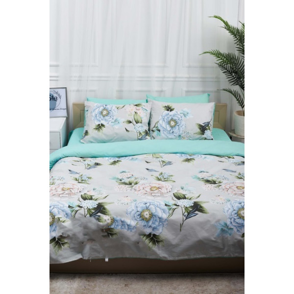 Фото - Комплект постільної білизни Moon&Star 160х220 Roses Green Ranforce Elite (MS-820000256)