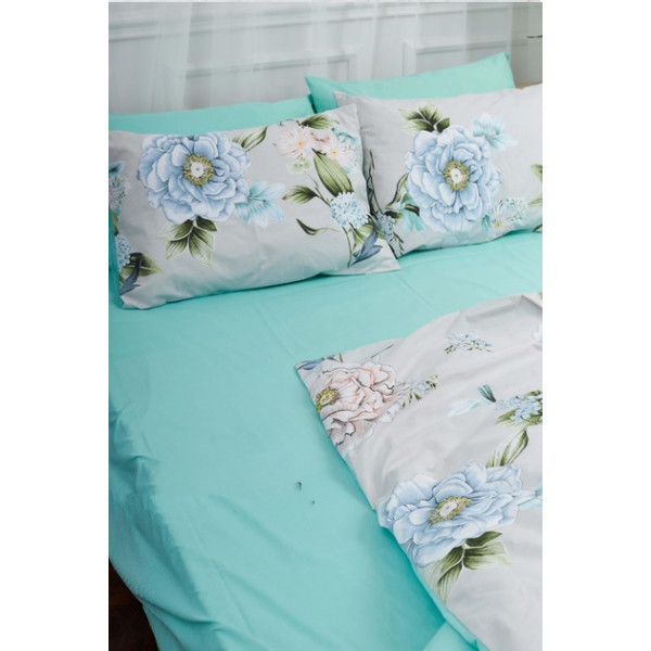 Фото - Комплект постільної білизни Moon&Star 160х220 Roses Green Ranforce Elite (MS-820000256)