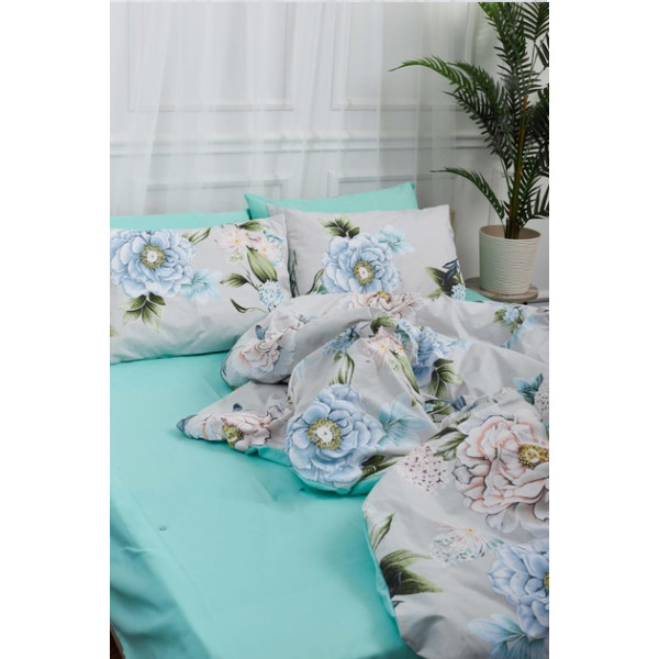 Фото - Комплект постільної білизни Moon&Star 160х220 Roses Green Ranforce Elite (MS-820000256)