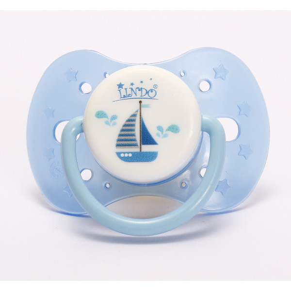Фото - Ортодонтична пустушка Lindo блакитний (Pk012/12+гол)