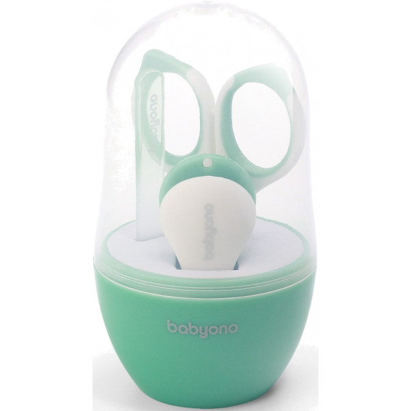 Фото - Набір дитячого манікюрного приладдя BabyOno пилка, ножиці, щипчики, салатовий (398/01)