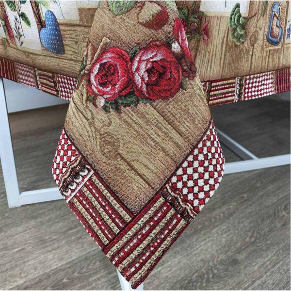Фото - Скатертина прямокутна Прованс гобелен Wooden 134х180 см (024649)