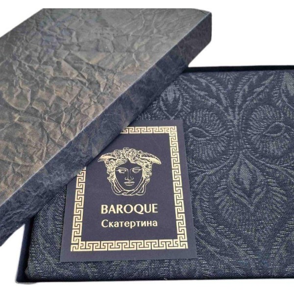 Фото - Скатертина прямокутна Прованс гобелен Baroque Black 136х180 см (025785)