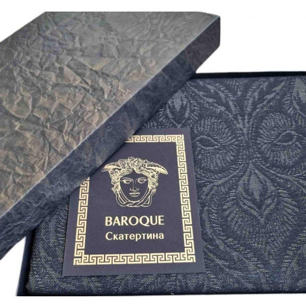 Фото - Скатертина прямокутна Прованс гобелен Baroque Black 136х300 см (025788)