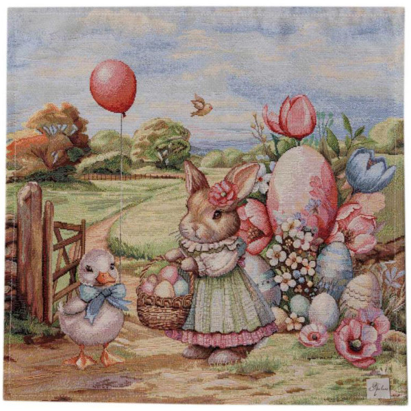 Фото - Салфетка для сервировки Прованс пасхальная гобеленовая Настроение 42х42 см (044603)