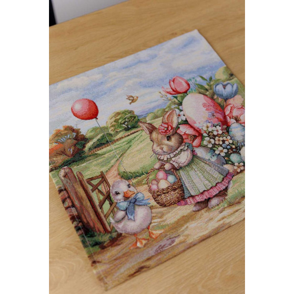 Фото - Салфетка для сервировки Прованс пасхальная гобеленовая Настроение 42х42 см (044603)