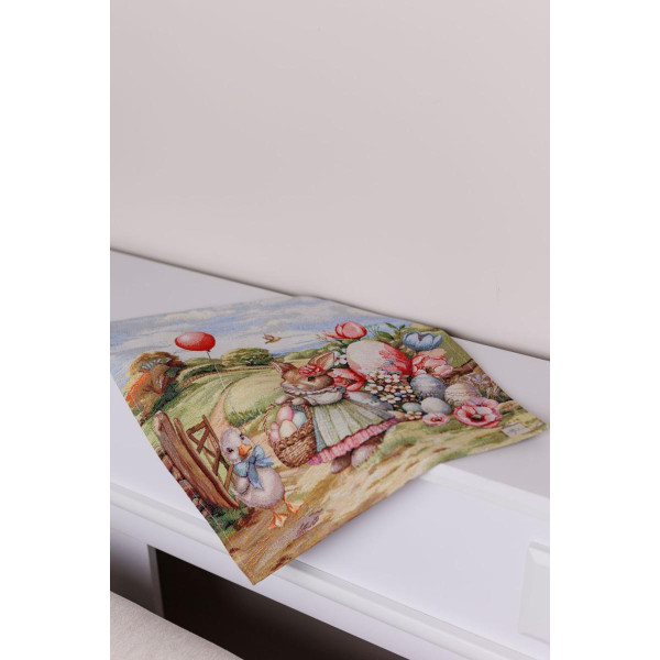 Фото - Салфетка для сервировки Прованс пасхальная гобеленовая Настроение 42х42 см (044603)