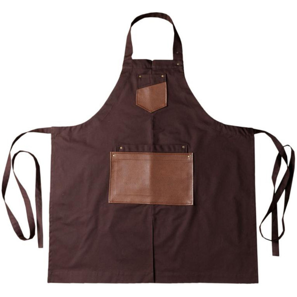 Фото - Фартук Прованс мужской с кожаным декором коричневый 85x90 см (044773)