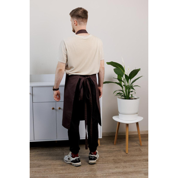 Фото - Фартук Прованс мужской с кожаным декором коричневый 85x90 см (044773)