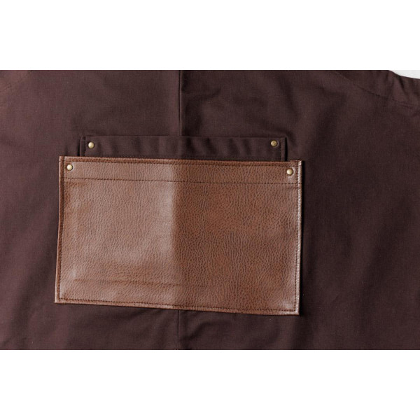 Фото - Фартук Прованс мужской с кожаным декором коричневый 85x90 см (044773)