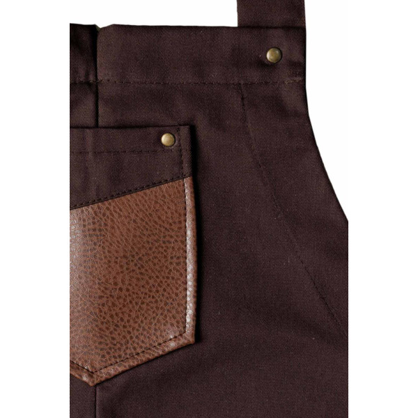 Фото - Фартук Прованс мужской с кожаным декором коричневый 85x90 см (044773)