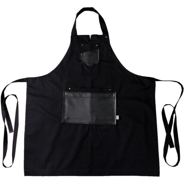 Фото - Фартук Прованс мужской с кожаным декором черный 85x90 см (044777)