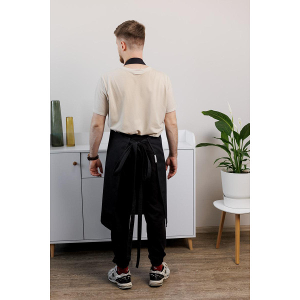 Фото - Фартук Прованс мужской с кожаным декором черный 85x90 см (044777)