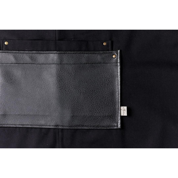 Фото - Фартук Прованс мужской с кожаным декором черный 85x90 см (044777)